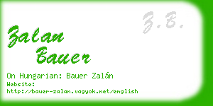 zalan bauer business card